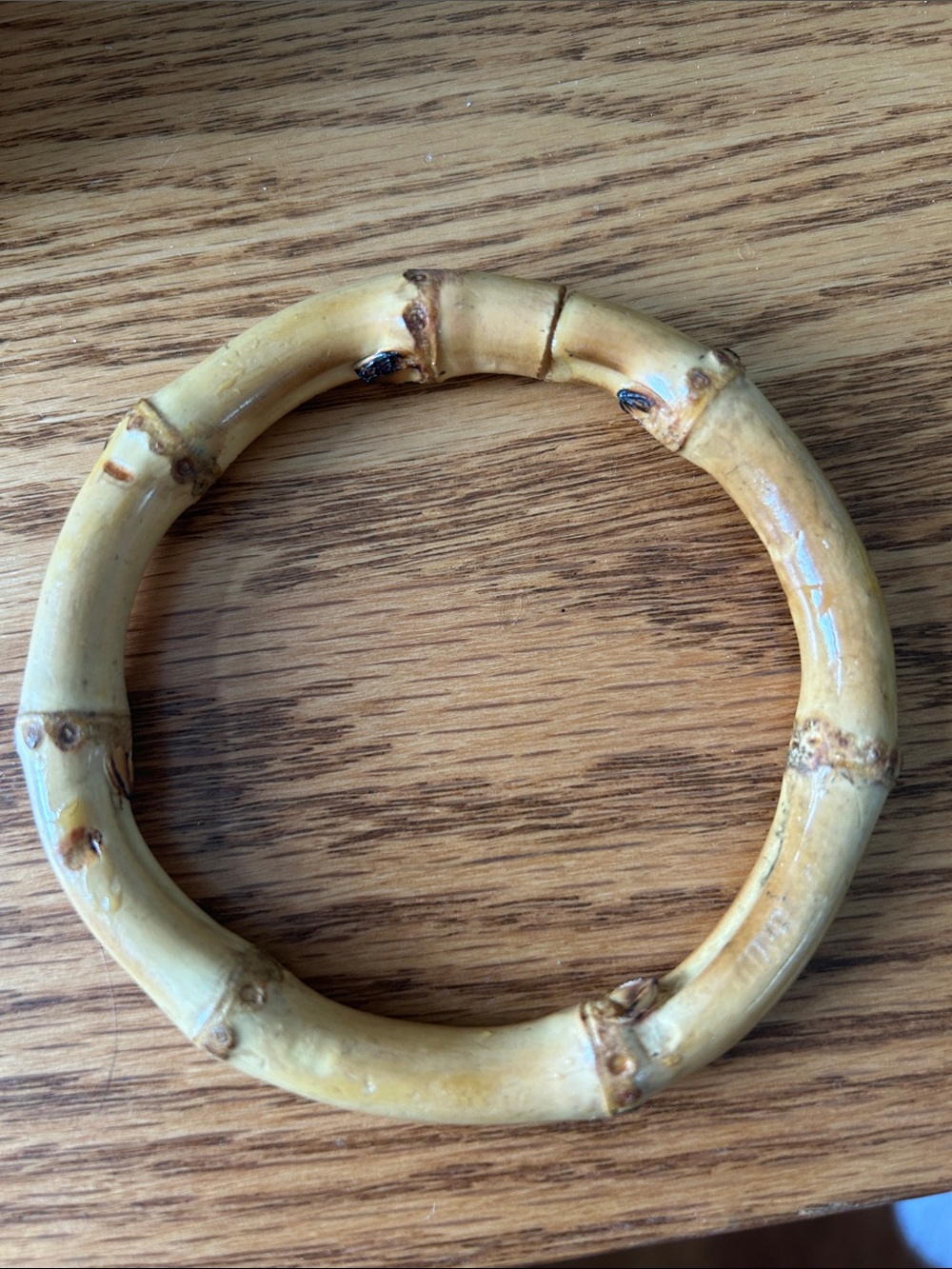 Bamboo-Style Round Bracelet - Honey Beige